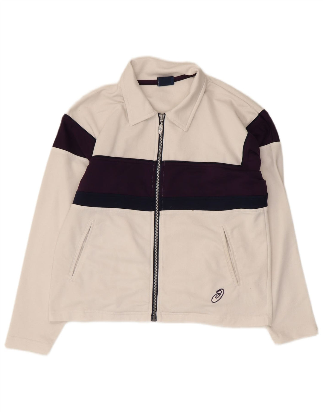 Asics ženska gornja jakna prevelike trenirke UK 10 Small White Colourblock