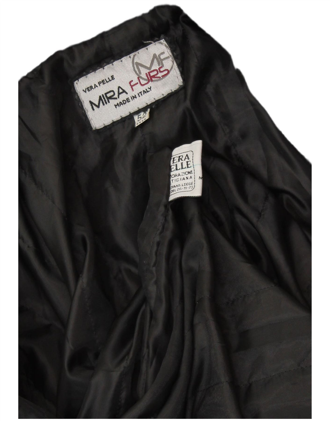 MIRA FURS Muška vojna kožna jakna IT 52 XL crna koža