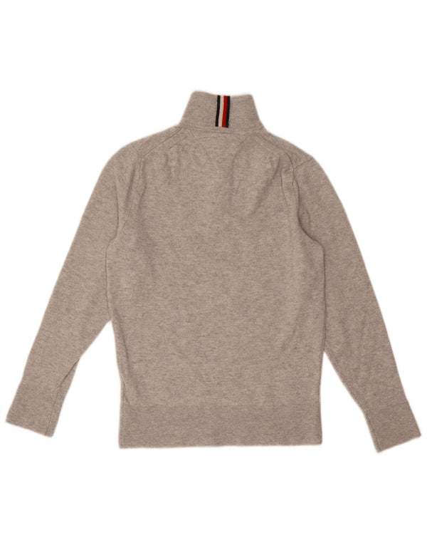 Tommy Hilfiger muški džemper s izrezom s patentnim zatvaračem XS siva vunena