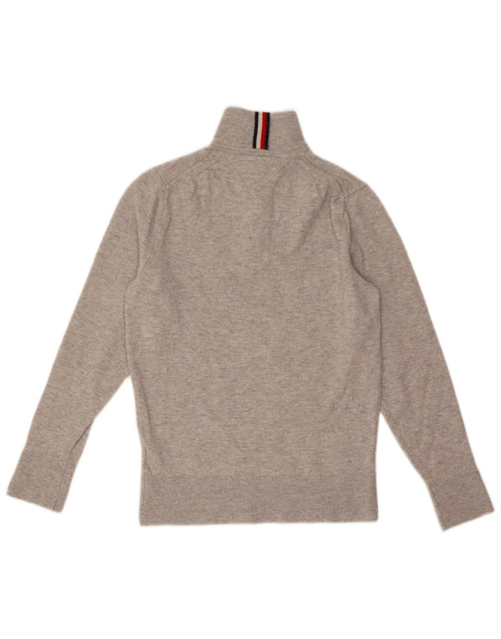 Tommy Hilfiger muški džemper s izrezom s patentnim zatvaračem XS siva vunena