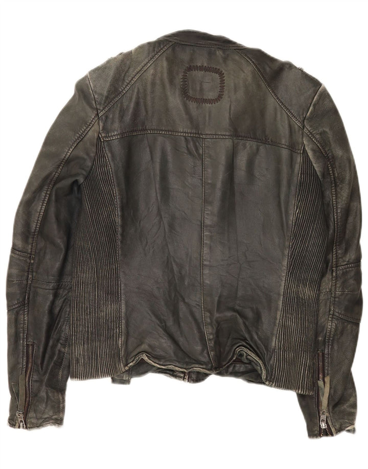 Tigha ženska kožna trkačka jakna UK 16 velika kaki