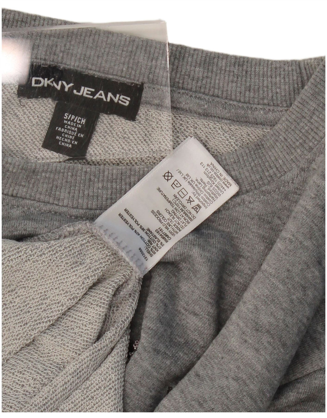DKNY Womens Oversized Graphic Sweatshirt Jumper UK 10 Small Grey Cotton