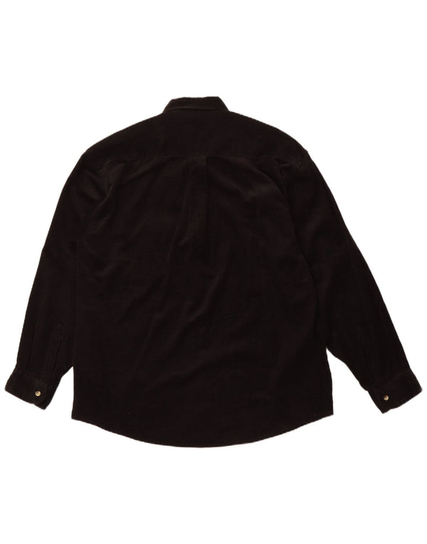 VINTAGE muška košulja od samta 2XL, crni pamuk