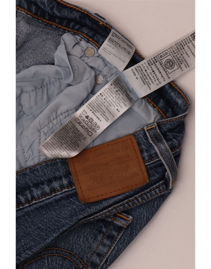 Levi's ženske ravne traperice s prsnim košem W32 L29 plavi pamuk