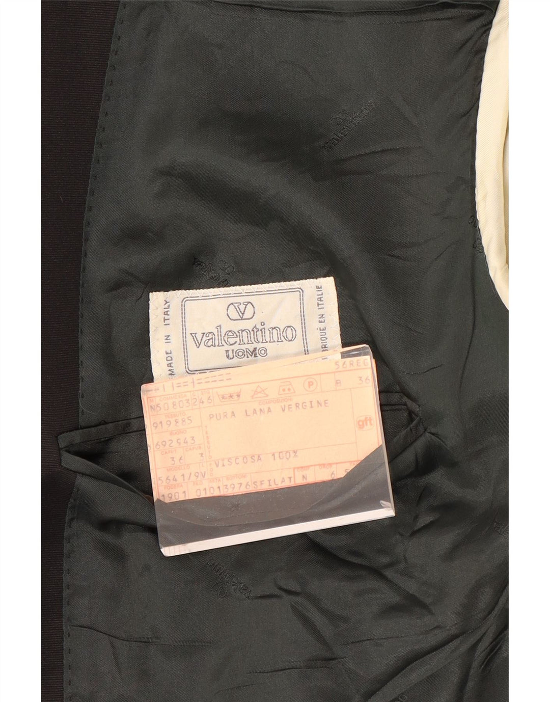 Valentino muška jakna s jednim gumbom IT 56 3XL crna prugasta vuna