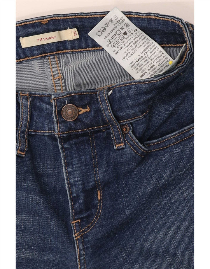 Levi's ženske 711 uske traperice W25 L26 plavi poliester