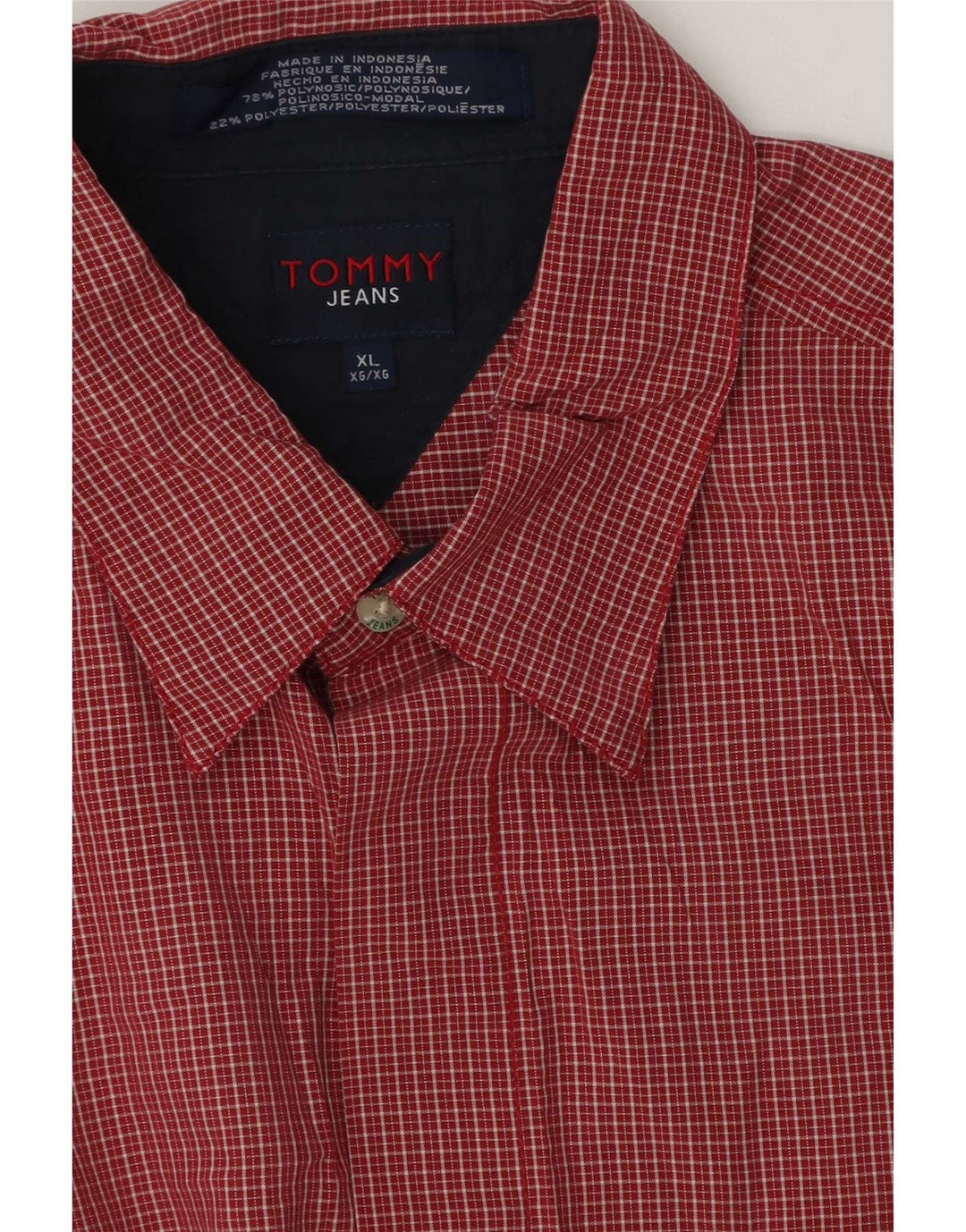 Tommy Hilfiger muška košulja kratkih rukava XL crveni gingham poliester