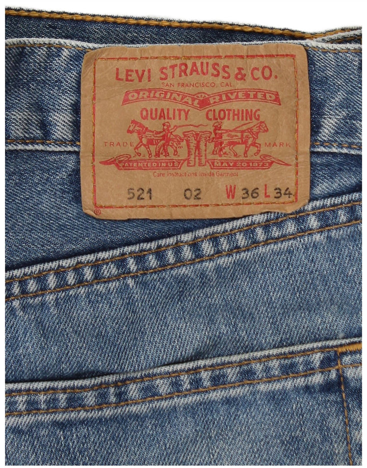 LEVI'S muške 521 sužene traperice visokog struka W36 L30 plavi pamuk