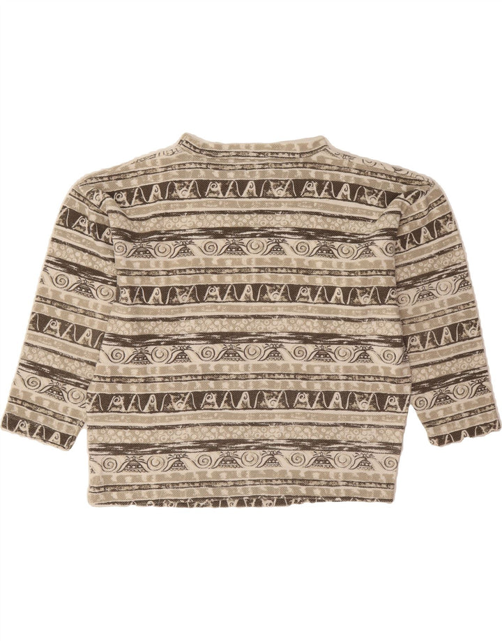 VINTAGE Womens Oversized Sweatshirt Jumper UK 10 Small Grey Fair Isle Vintage Vintage and Second-Hand Vintage from Messina Hembry 