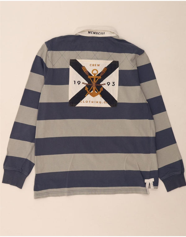 CREW CLOTHING Muška ragbi polo majica dugih rukava s grafičkim motivima, velike sive pruge