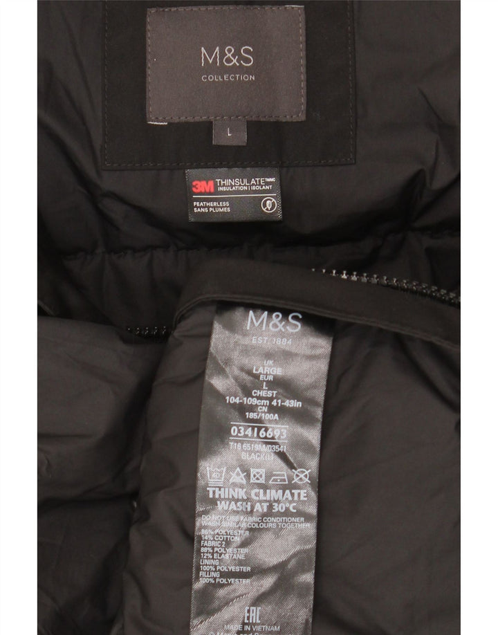 Marks & Spencer muška skijaška jakna s kapuljačom UK 40 velika crna boja