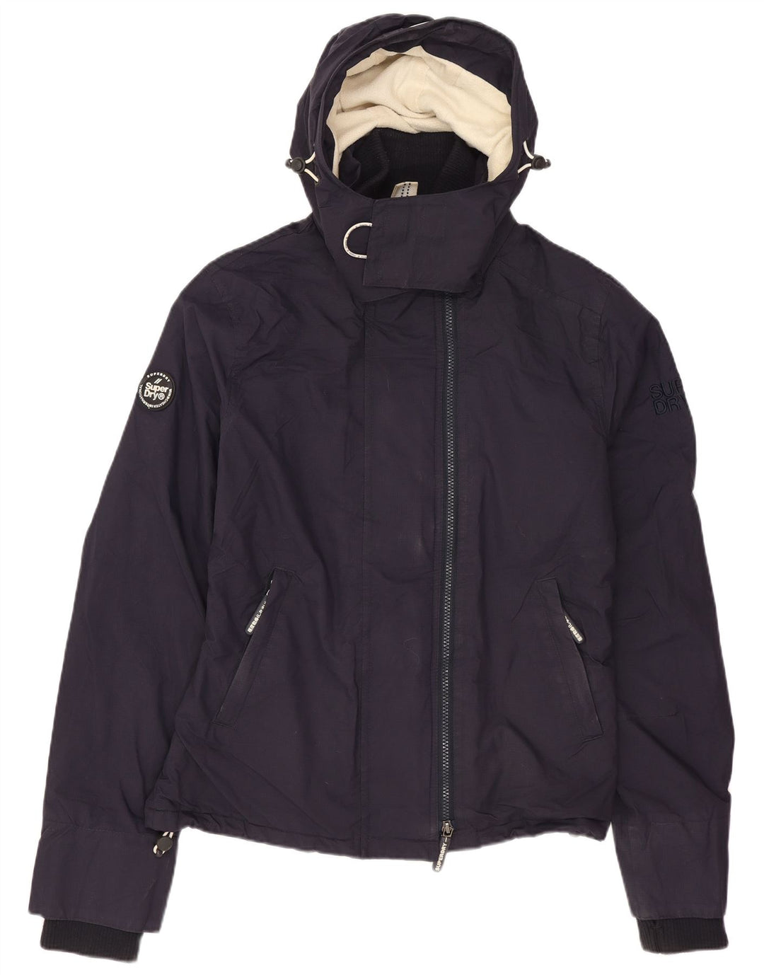 Superdry ženska vjetrovka s kapuljačom UK 14 srednje tamnoplavi najlon
