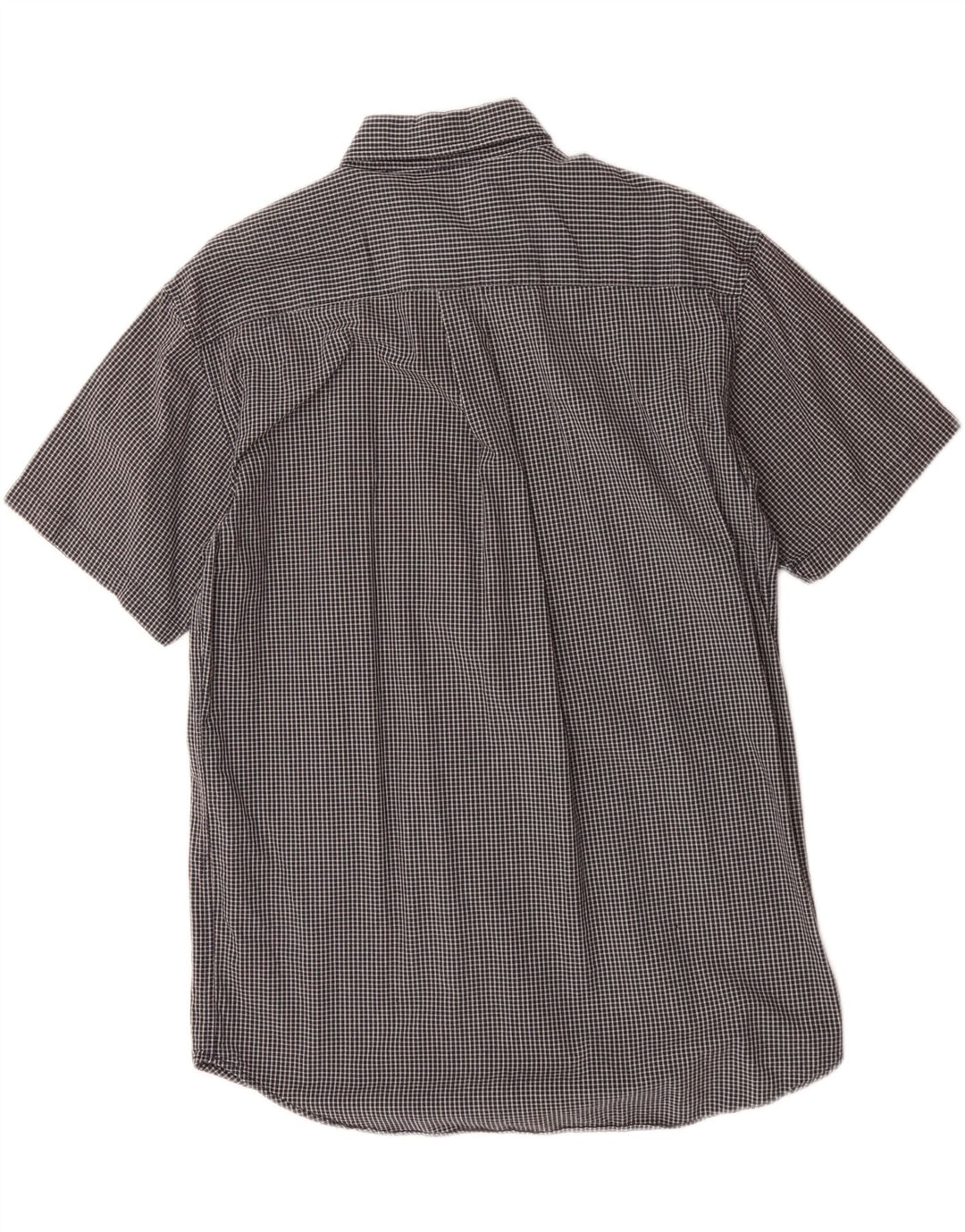 DOCKERS Mens Short Sleeve Shirt Medium Navy Blue Check Vintage Dockers and Second-Hand Dockers from Messina Hembry 