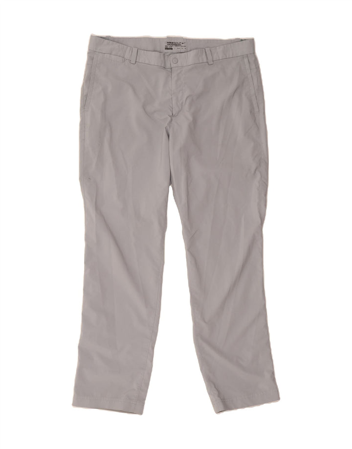 NIKE Mens Dri Fit Slim Chino Trousers W38 L32 Grey Polyester Vintage Nike and Second-Hand Nike from Messina Hembry 