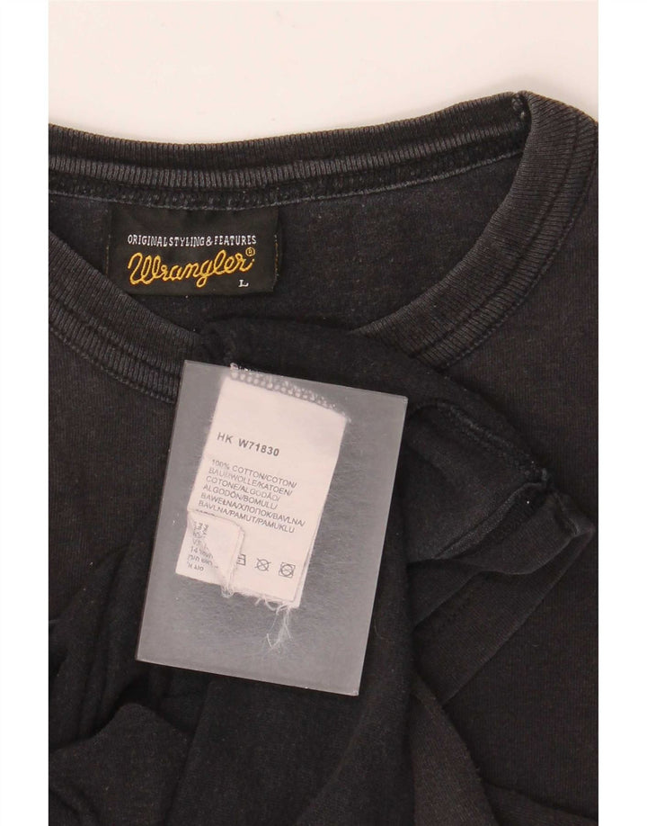 Velika crna pamučna muška majica s grafičkim motivima Wrangler