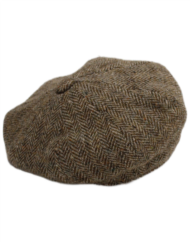 Harris Tweed muška ravna kapa Mala siva riblja kost New Wool Classic