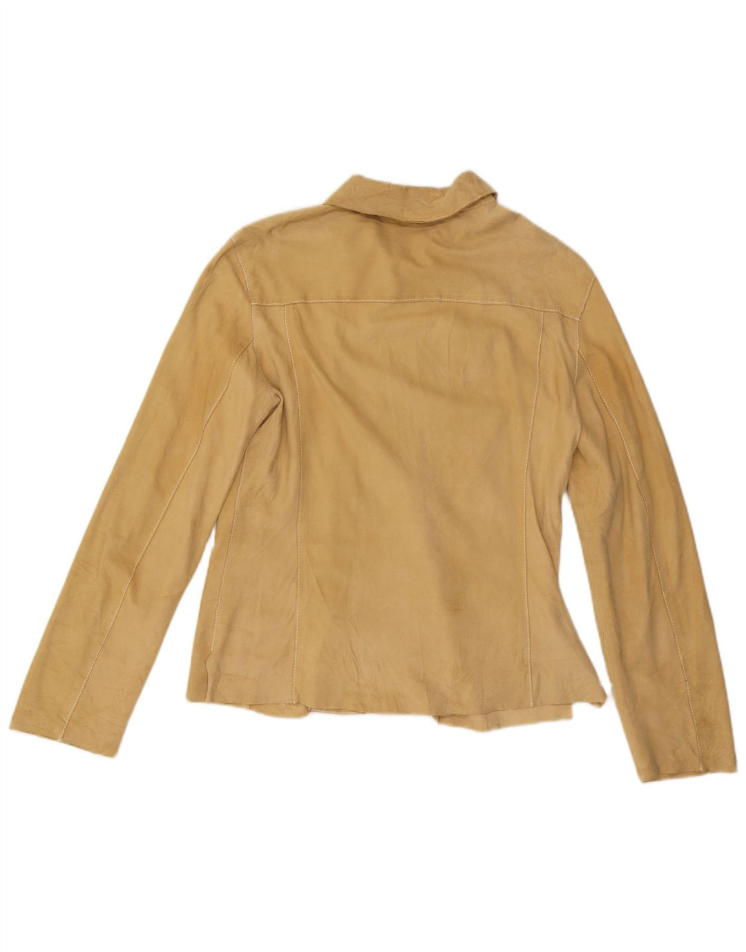 VINTAGE Womens Bomber Jacket UK 14 Medium Beige