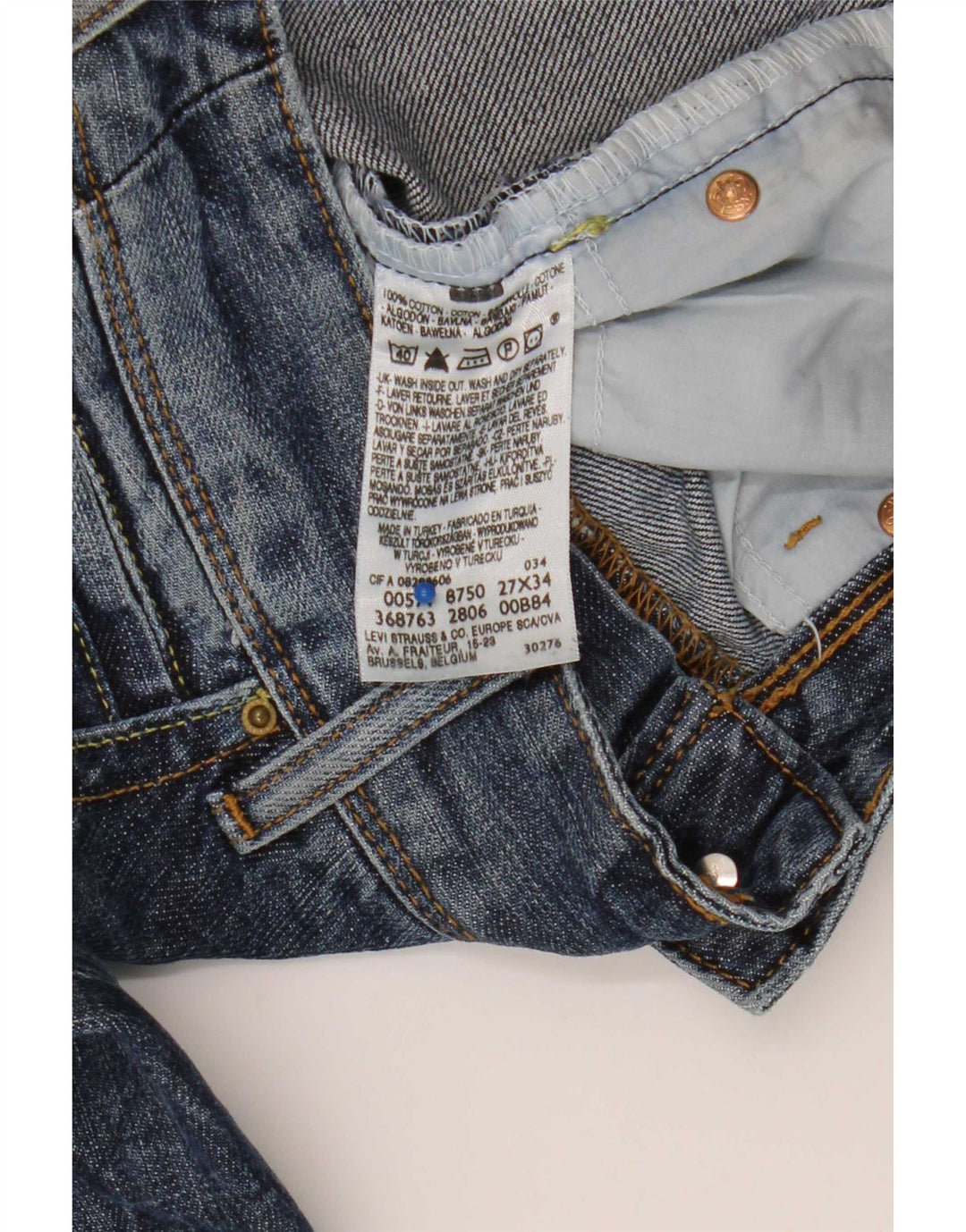 Levi's ženske 571 uske traperice W27 L34 plavi pamuk