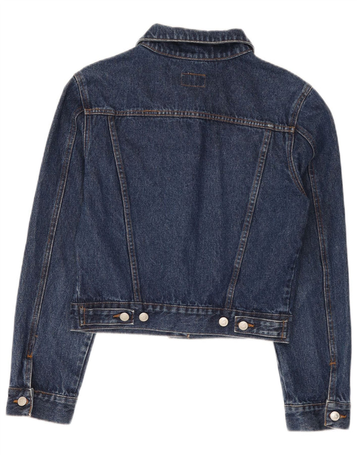 Vintage ženska crop traper jakna UK 14 srednje plavi pamuk