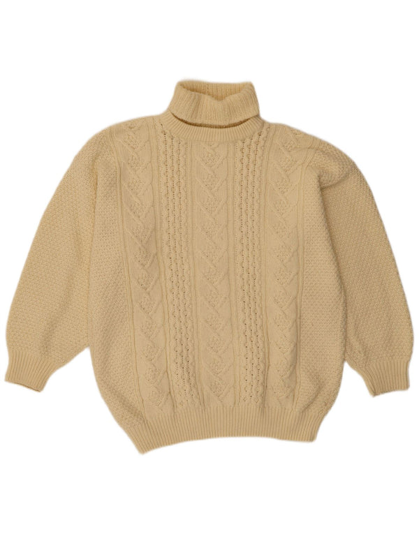 VINTAGE ženski pulover s rol izrezom UK 18 XL od bijele vune