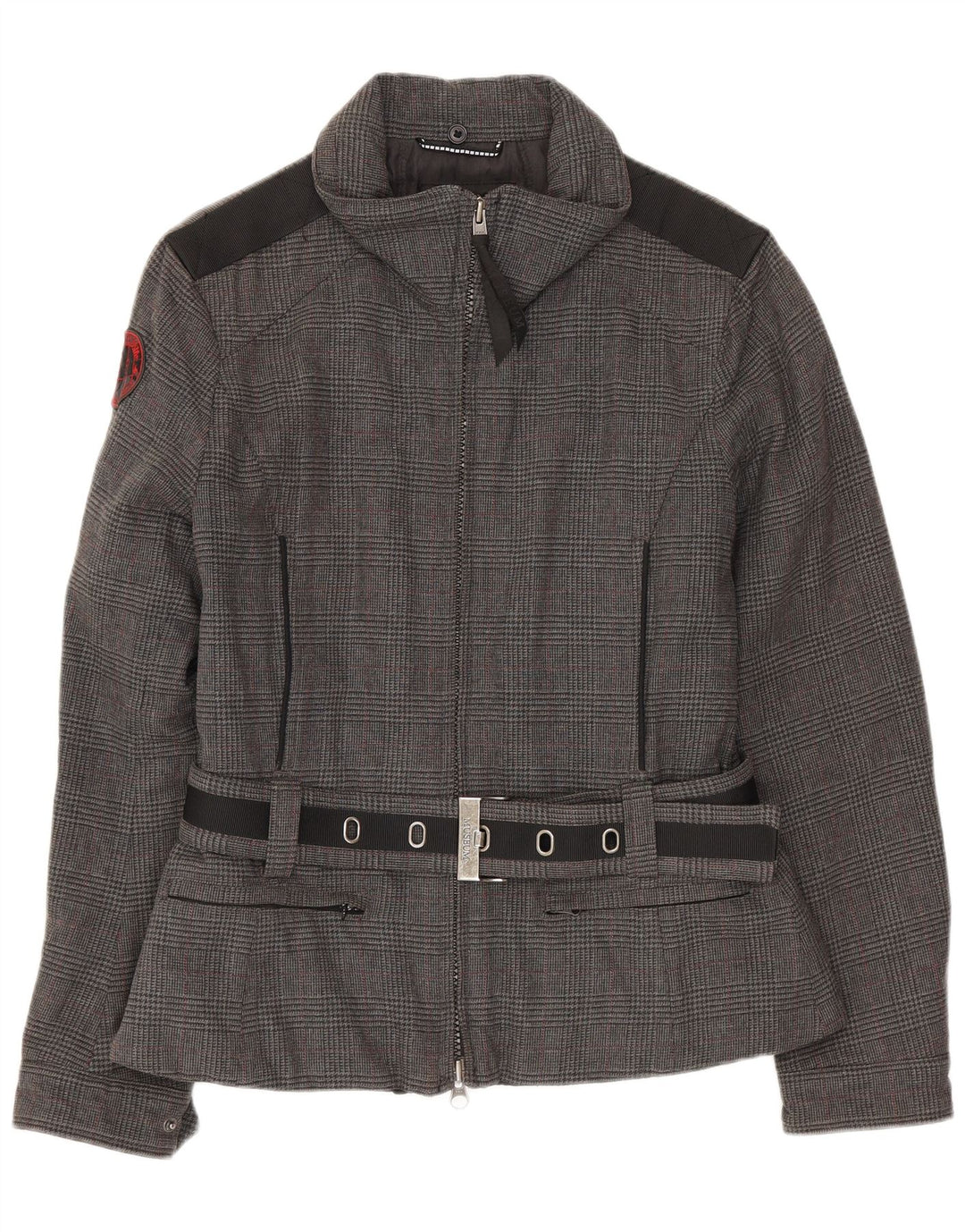 Muzejska ženska bomber jakna UK 14 Srednje sivi pamuk u obliku ptičje zube