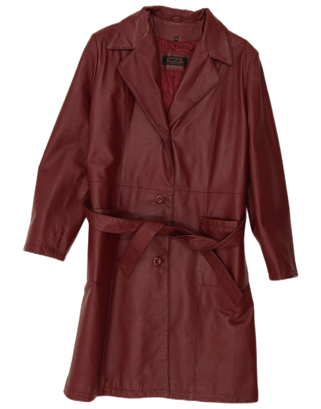 Vintage ženski kožni kaput IT 50 XL bordo koža