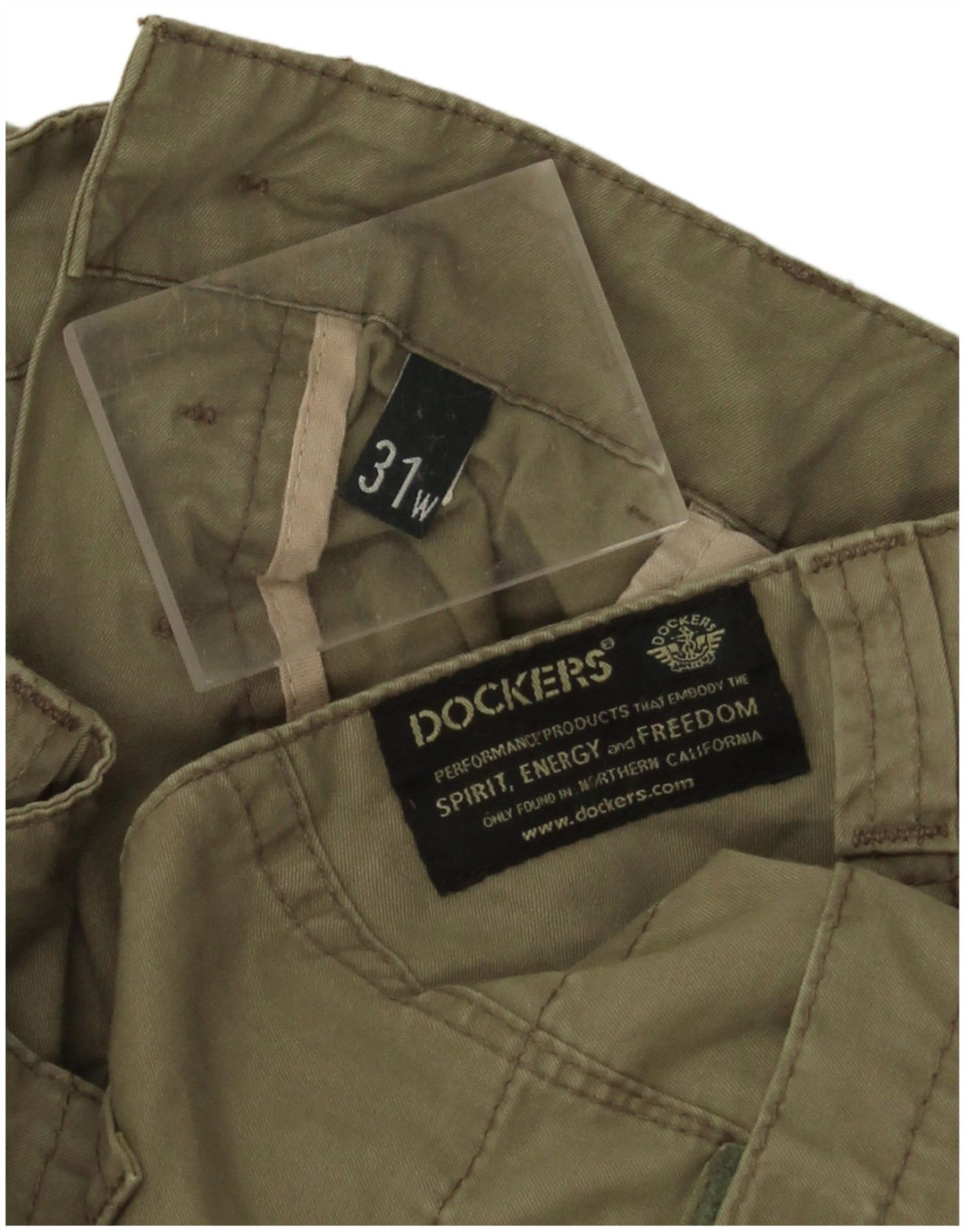 Ženske kratke kargo hlače Dockers W31, srednji kaki pamuk