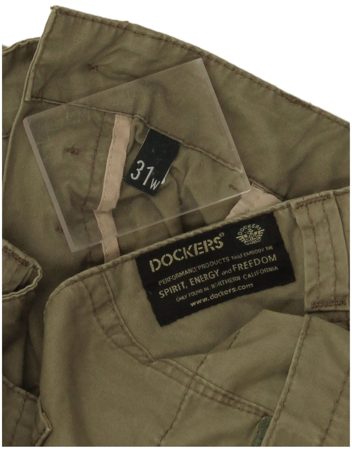Ženske kratke kargo hlače Dockers W31, srednji kaki pamuk