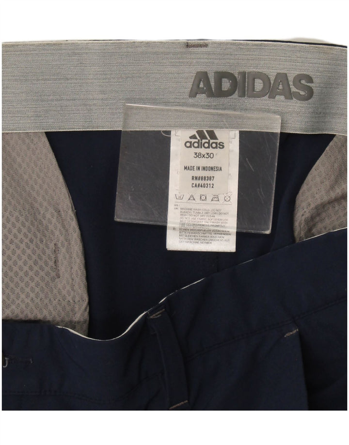 Adidas muške uske chino hlače W38 L30 tamnoplavi poliester