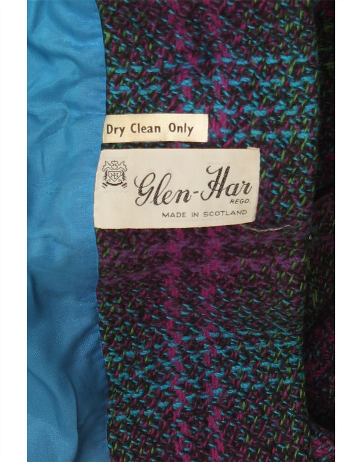 Vintage ženski kaput UK 14 Veliki raznobojni karirani