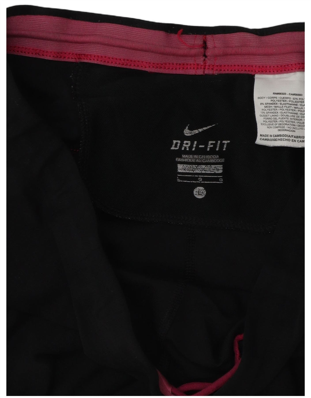 NIKE Ženske Dri Fit Capri Trenirke Hlače UK 16 Large Black Colourblock