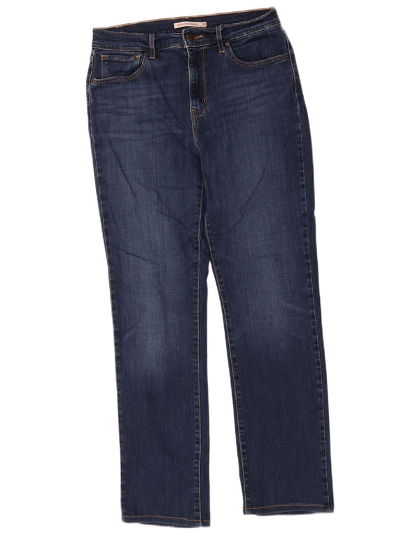 Levi's ženske ravne traperice visokog struka 724 W29 L28 tamnoplavi pamuk