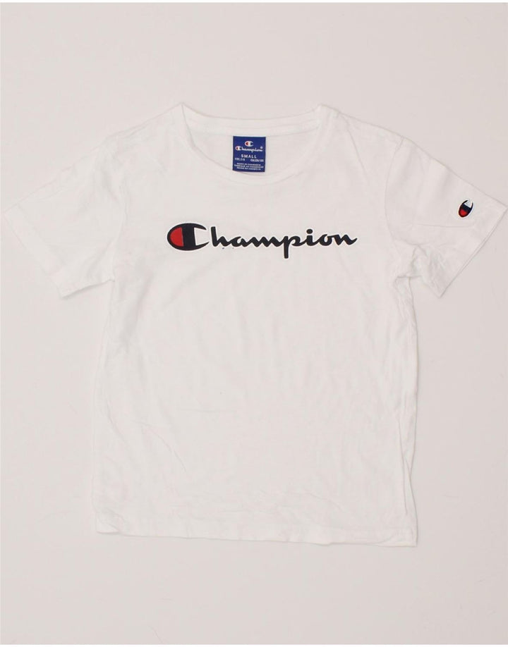 CHAMPION Boys Graphic T-Shirt Top 7-8 Years Small White Vintage Champion and Second-Hand Champion from Messina Hembry 