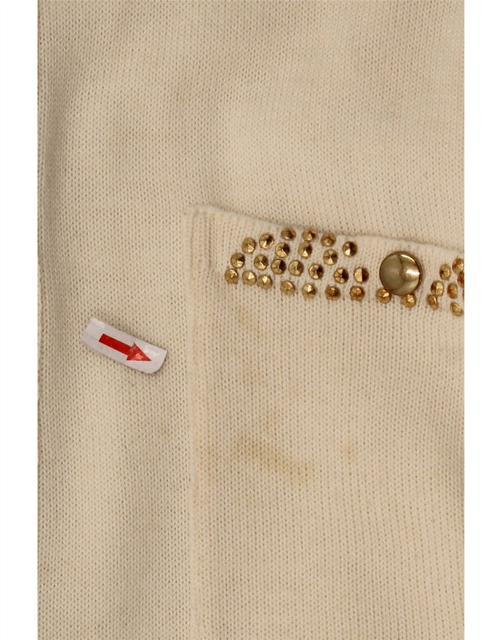 CIRO ESPOSITO Ženska pletena košulja bluza UK 14 Large Off White Wool