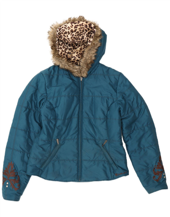 Ariat ženska podstavljena jakna s kapuljačom UK 14 srednje plavi poliester