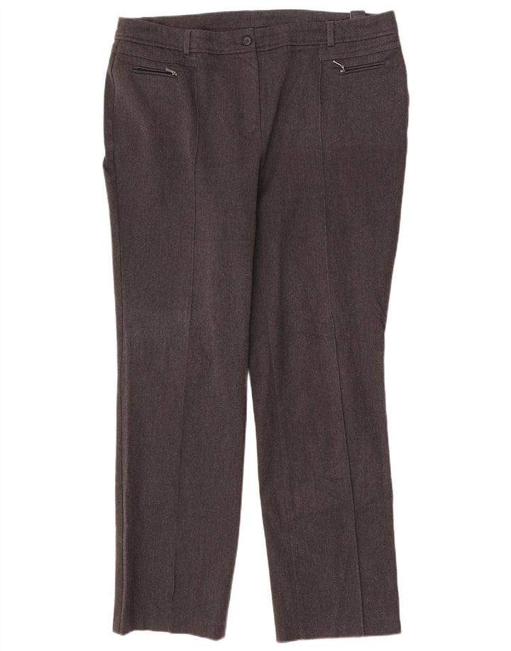 Marks & Spencer ženske ravne hlače UK 16 Large W36 L31 sivi poliester
