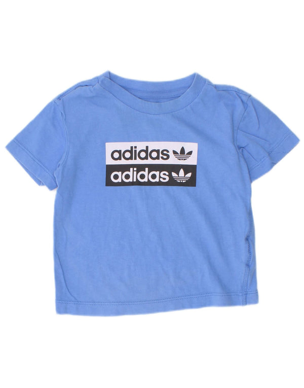 Adidas majica s grafičkim motivima za dječake 9-12 mjeseci, plavi pamuk