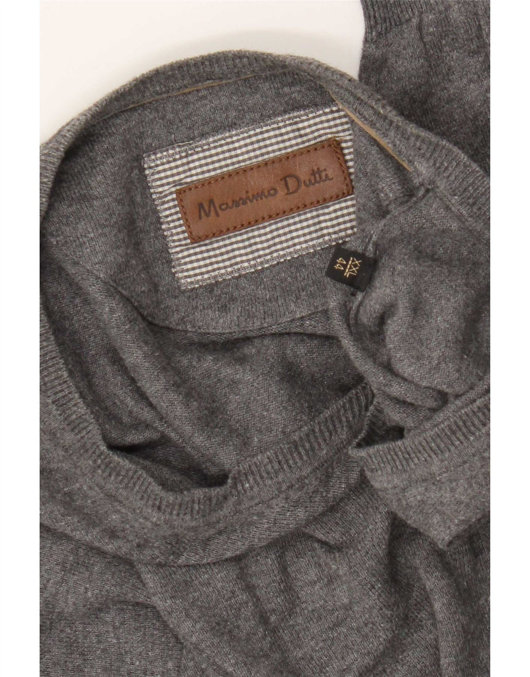 Massimo Dutti muški pulover s V-izrezom 2XL sivi Regular Fit