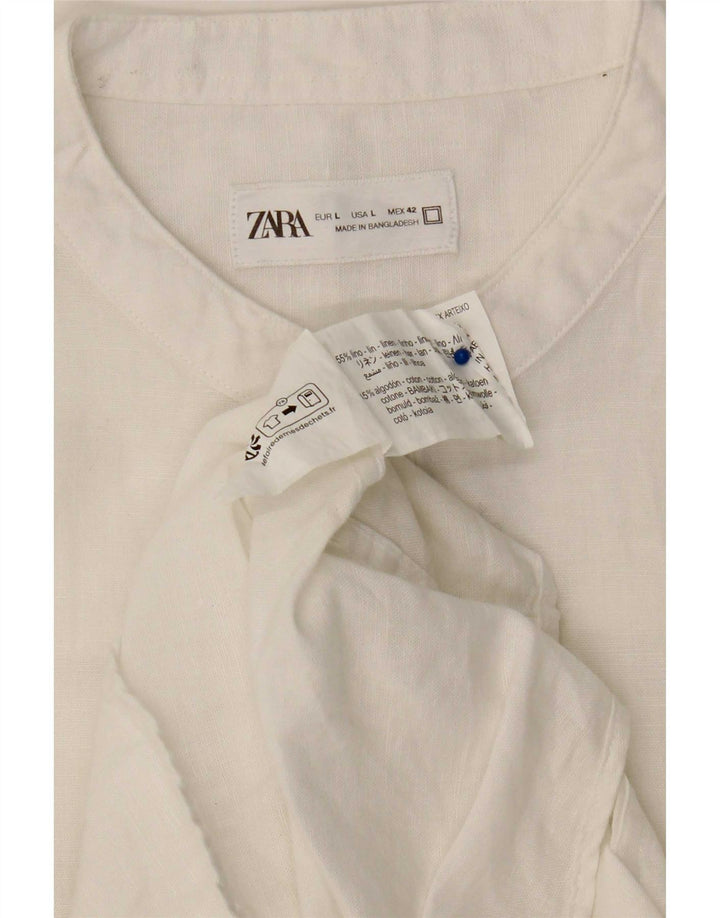Zara muška pulover majica velika bijela lanena