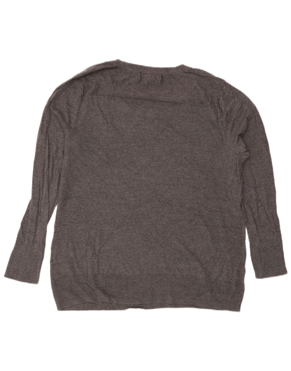 Eddie Bauer ženski džemper s okruglim izrezom UK 18 XL sivi flekasti pamuk