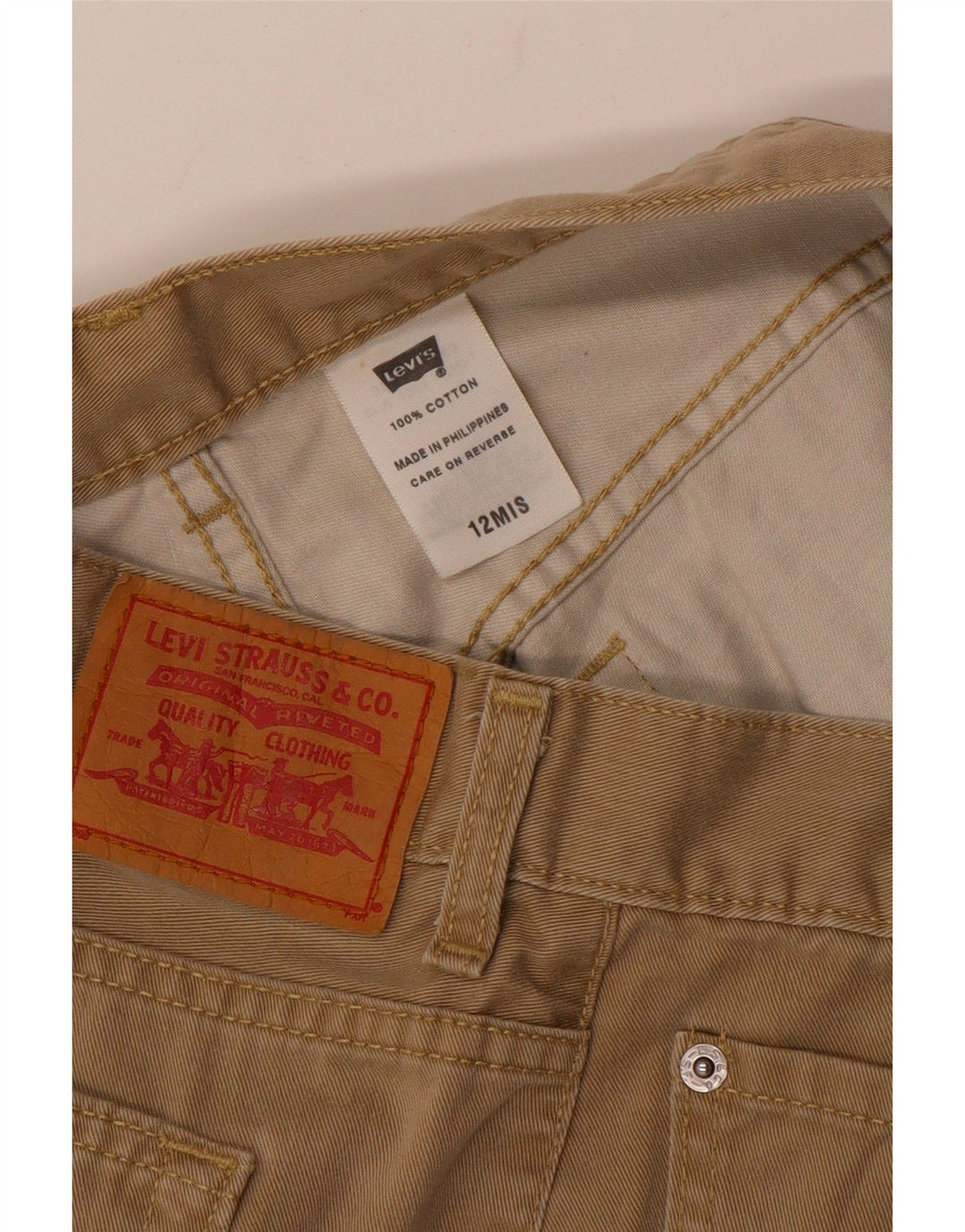 Levi's ženske ležerne kratke hlače US 12 Large W32 bež pamuk