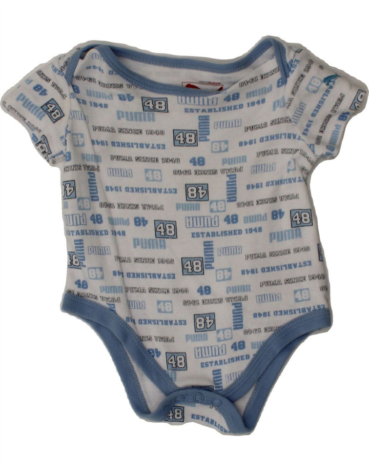 PUMA Baby Boys Graphic Bodysuit 3-6 Months Blue Cotton Vintage Puma and Second-Hand Puma from Messina Hembry 