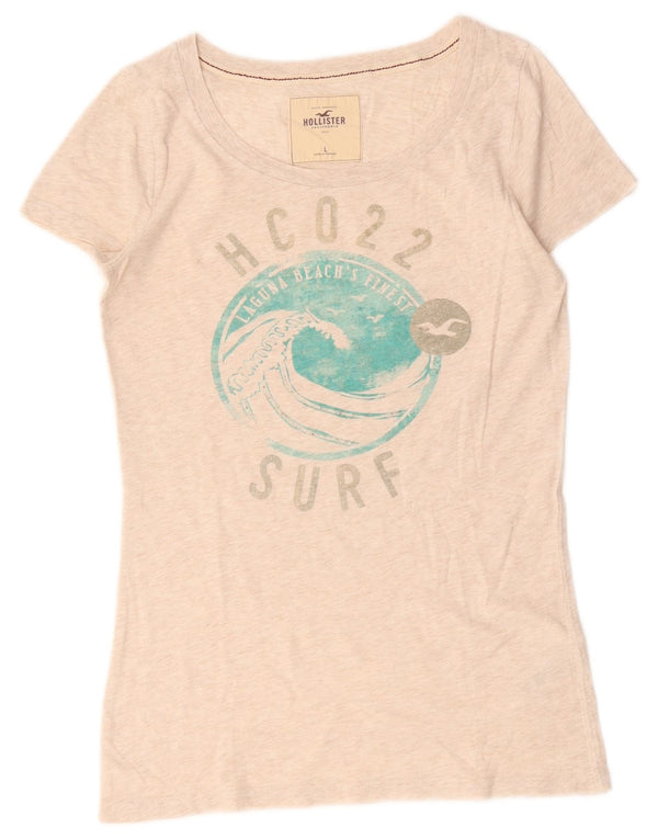 Hollister ženska majica kratkih rukava s grafičkim motivima UK 14 Large Pamuk u bež boji