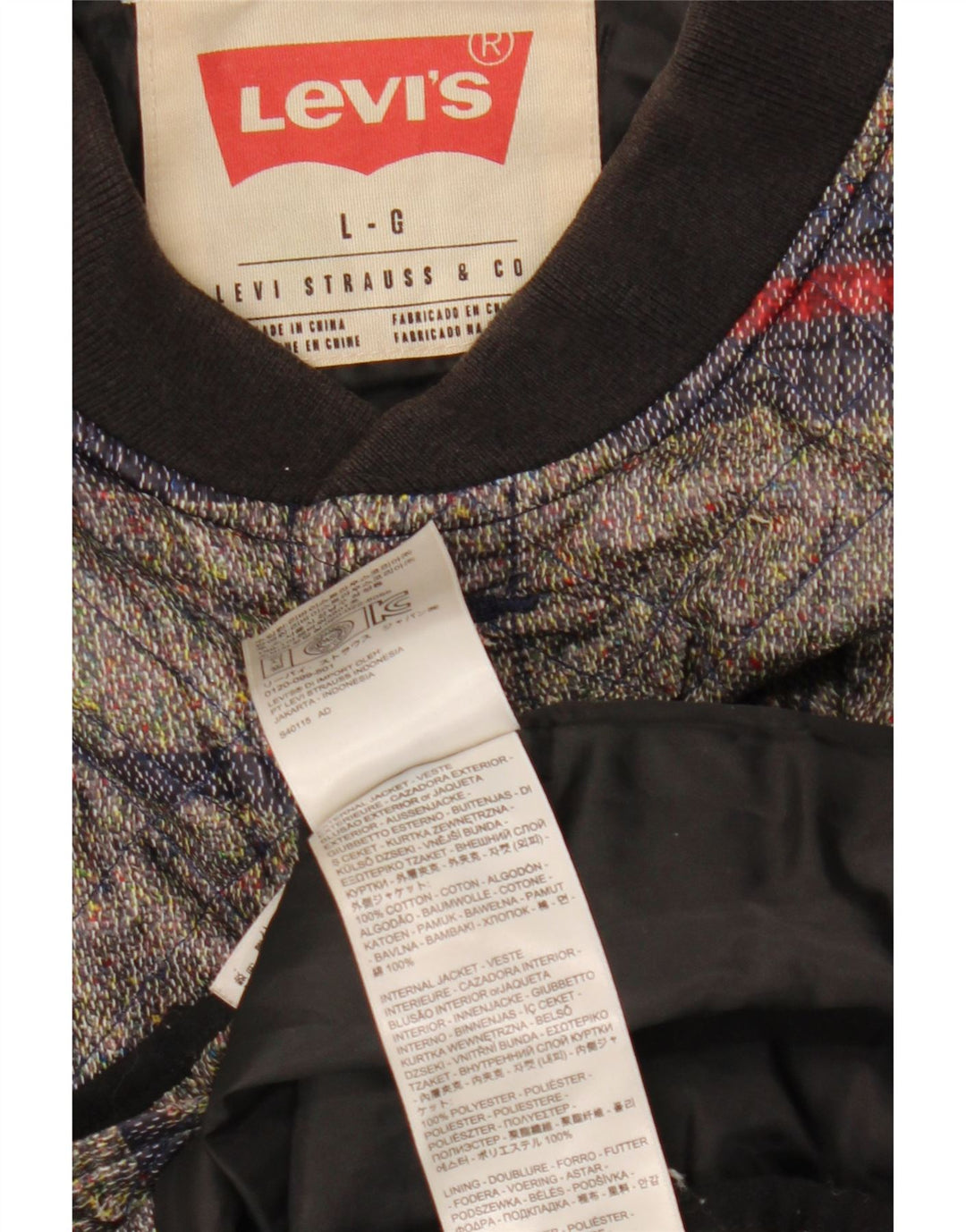 Levi's muška prošivena jakna UK 40 pamuk s velikim sivim prugama