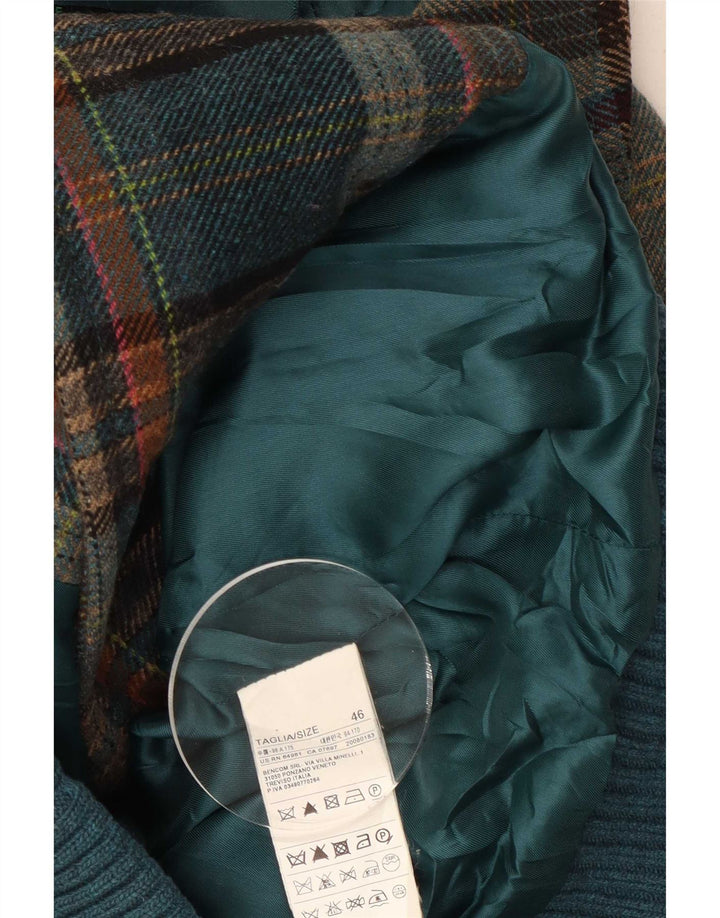Benetton ženska vojna bomber jakna IT 46 veliki zeleni karirani vuneni