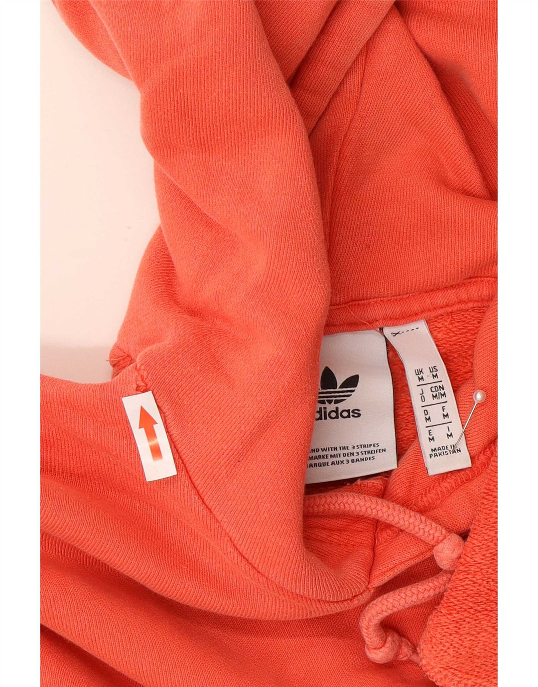 Adidas muška majica s kapuljačom srednje narančaste pamučne boje