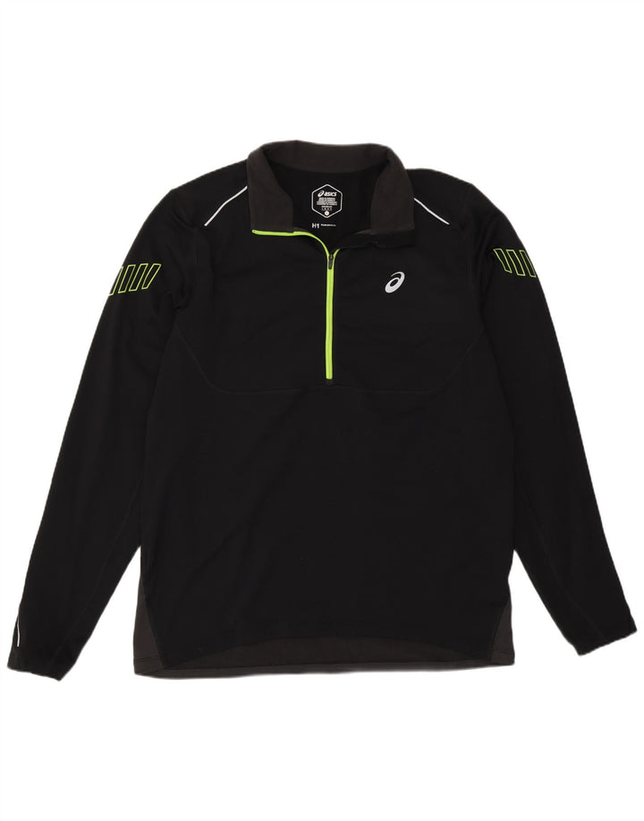 Asics muški pulover s izrezom i velikim gornjim dijelom trenirke u crnoj boji
