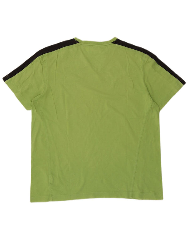 Lotto Mens T-Shirt Top 2XL Green Colourblock Cotton