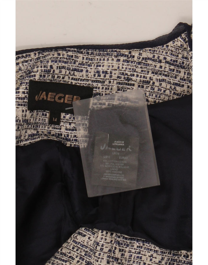 Jaeger ženska jakna sa jaknom otvorenog kroja UK 14 Veliki sivi pamuk