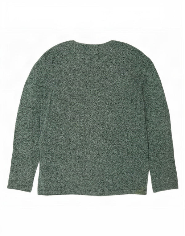 Zara muški pulover s lađastim izrezom s velikim zelenim mrljama